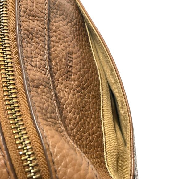 Fossil Gemma Pebble Leather Camera Crossbody Bag (Brown) - Picture 8 of 11